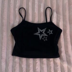 Black Star Embellished Women's Top